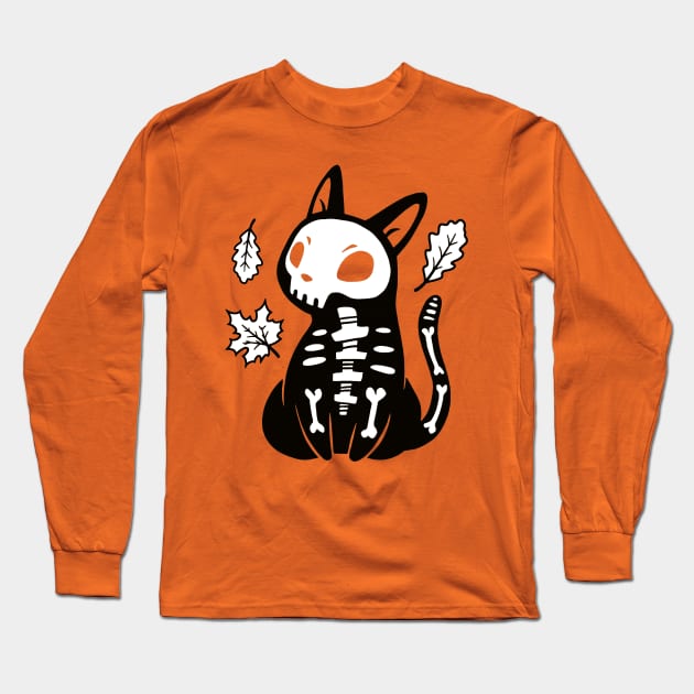 Skeleton Kitten Long Sleeve T-Shirt by SarahJoncas